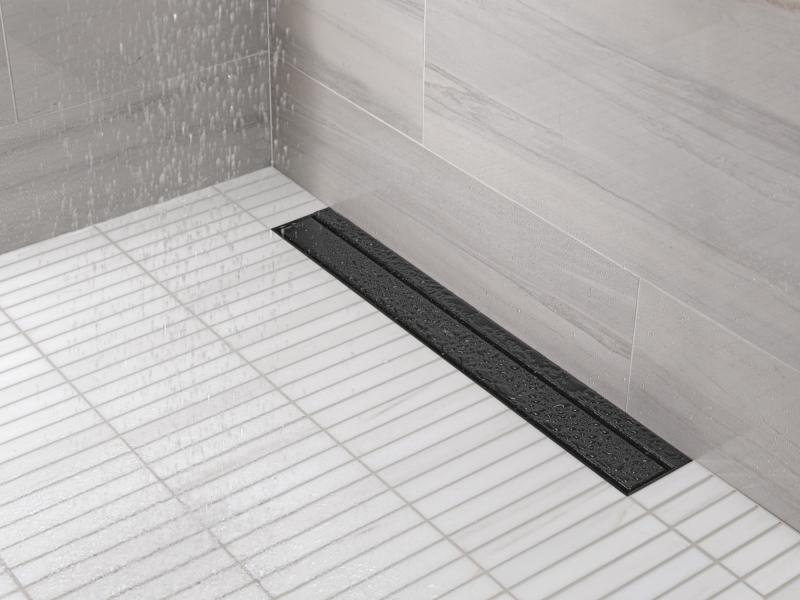 DELTA 24" Reversible Linear Shower Drain Trim — Matte Black