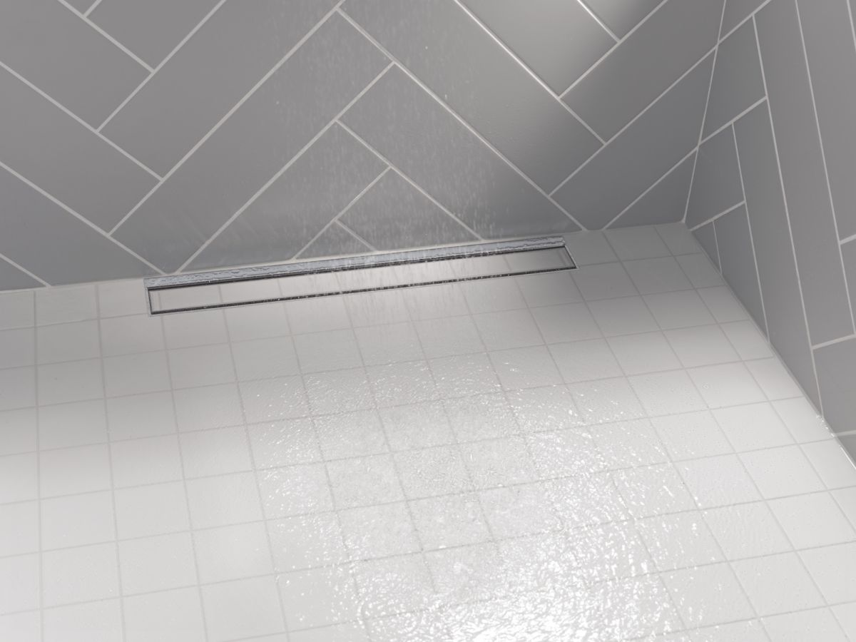 DELTA 24" Linear Shower Drain Wall Edge — Chrome