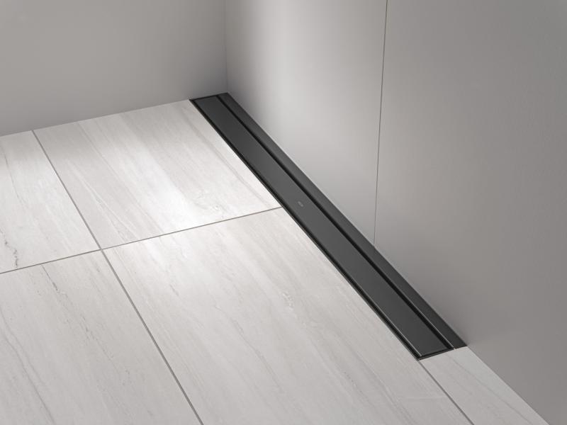 DELTA 36" Linear Shower Drain Wall Edge — Matte Black