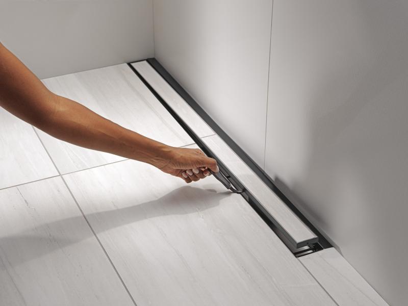 DELTA 36" Linear Shower Drain Wall Edge — Matte Black