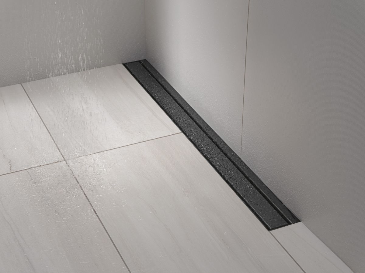 DELTA 36" Linear Shower Drain Wall Edge — Matte Black