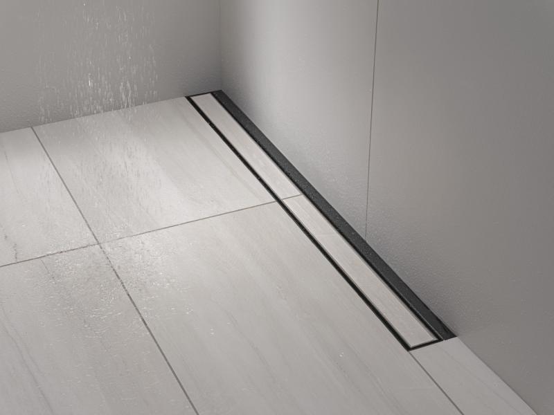 DELTA 36" Linear Shower Drain Wall Edge — Matte Black