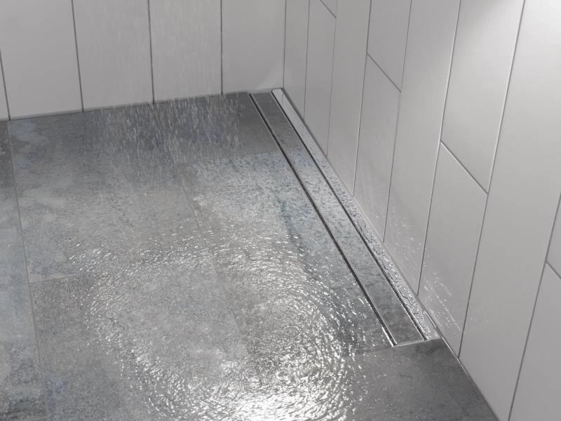 DELTA 36" Linear Shower Drain Wall Edge — Chrome