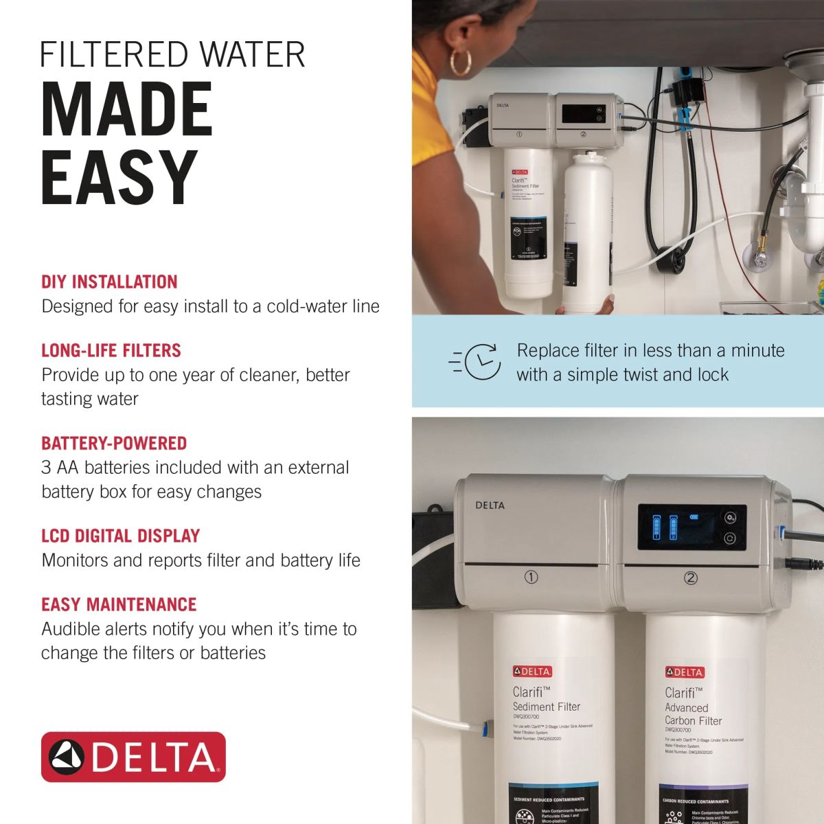 DELTA Clarifi Sediment & Advanced Carbon Filter Replacement Pack — Not Applicable