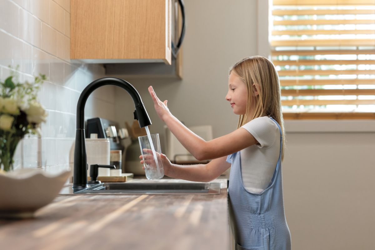 DELTA Essa Touch2O Technology Kitchen Faucet with Touchless Technology — Matte Black