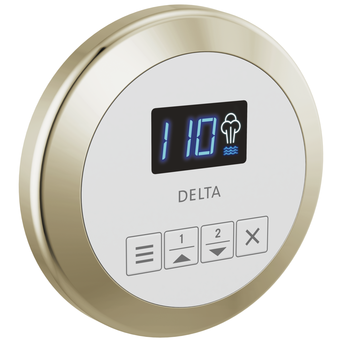 DELTA Universal Showering Components Round Steam Control — Lumicoat® Polished Nickel