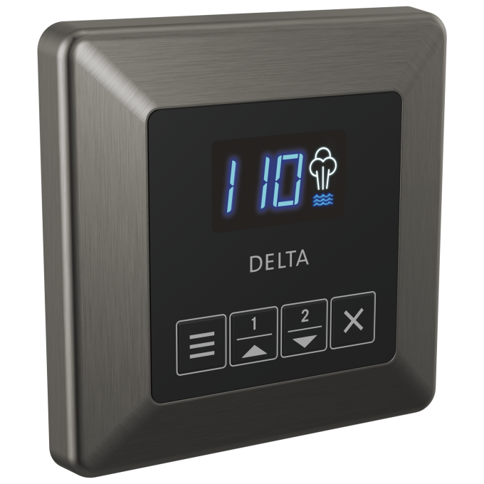 DELTA Universal Showering Components Square Steam Control — Lumicoat® Black Stainless