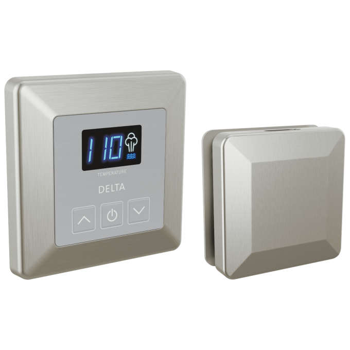 DELTA Universal Showering Components SimpleSteam Control and Steam Head — Lumicoat® Stainless