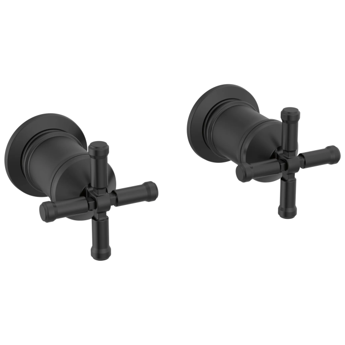 DELTA Broderick Wall Mount Tub Filler Handle Kit-Cross — Matte Black