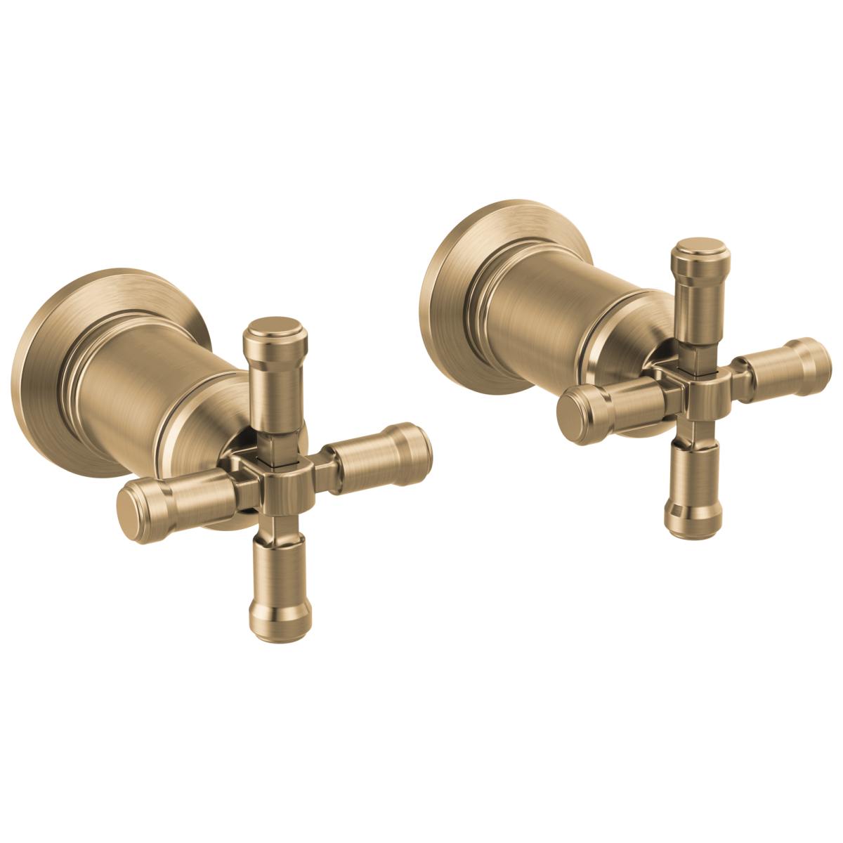 DELTA Broderick Wall Mount Bathroom Faucet Handle Kit-Cross — Lumicoat® Champagne Bronze
