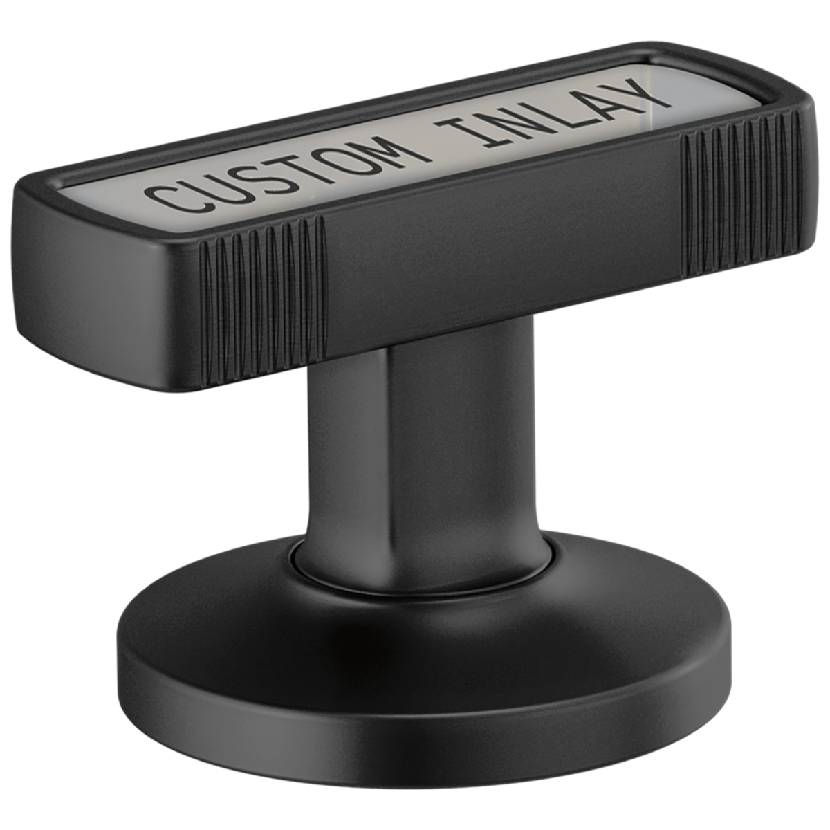 BRIZO Kintsu Widespread Lavatory Knob Handles with Custom Inlay — Matte Black