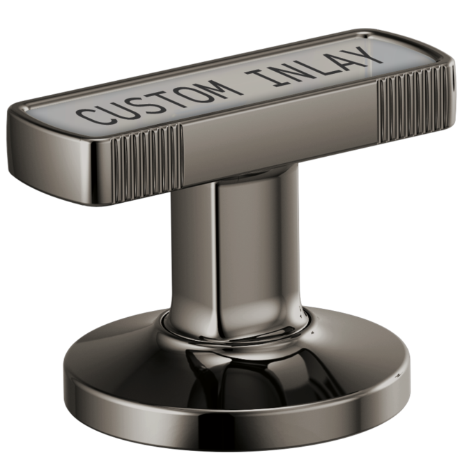 BRIZO Kintsu Widespread Lavatory Knob with Custom Inlay Handle Kit — Brilliance Black Onyx