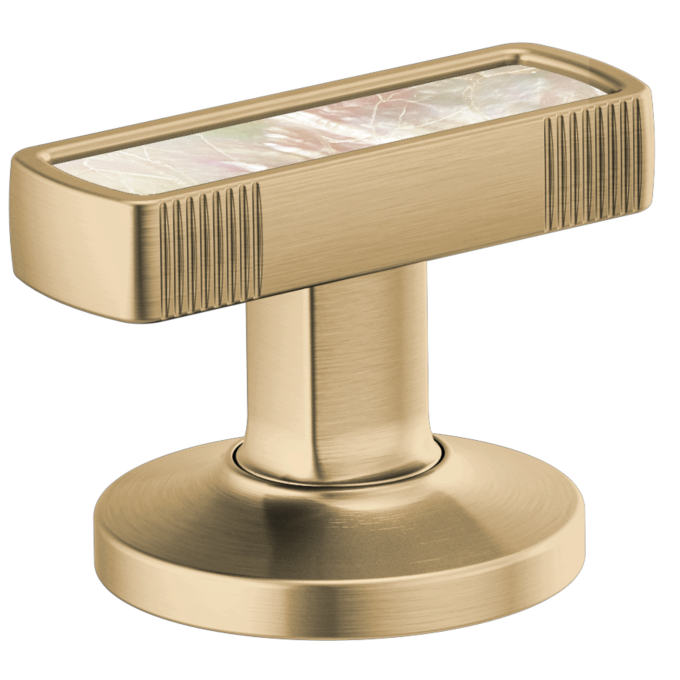BRIZO Kintsu Widespread Lavatory Knob with Mother of Pearl Inlay Handle Kit — Luxe Gold