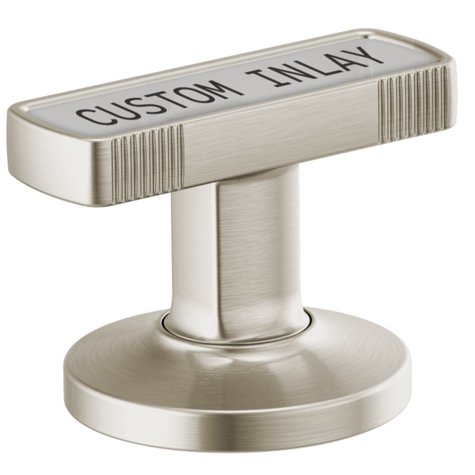BRIZO Kintsu Widespread Lavatory Knob with Custom Inlay Handle Kit — Luxe Nickel