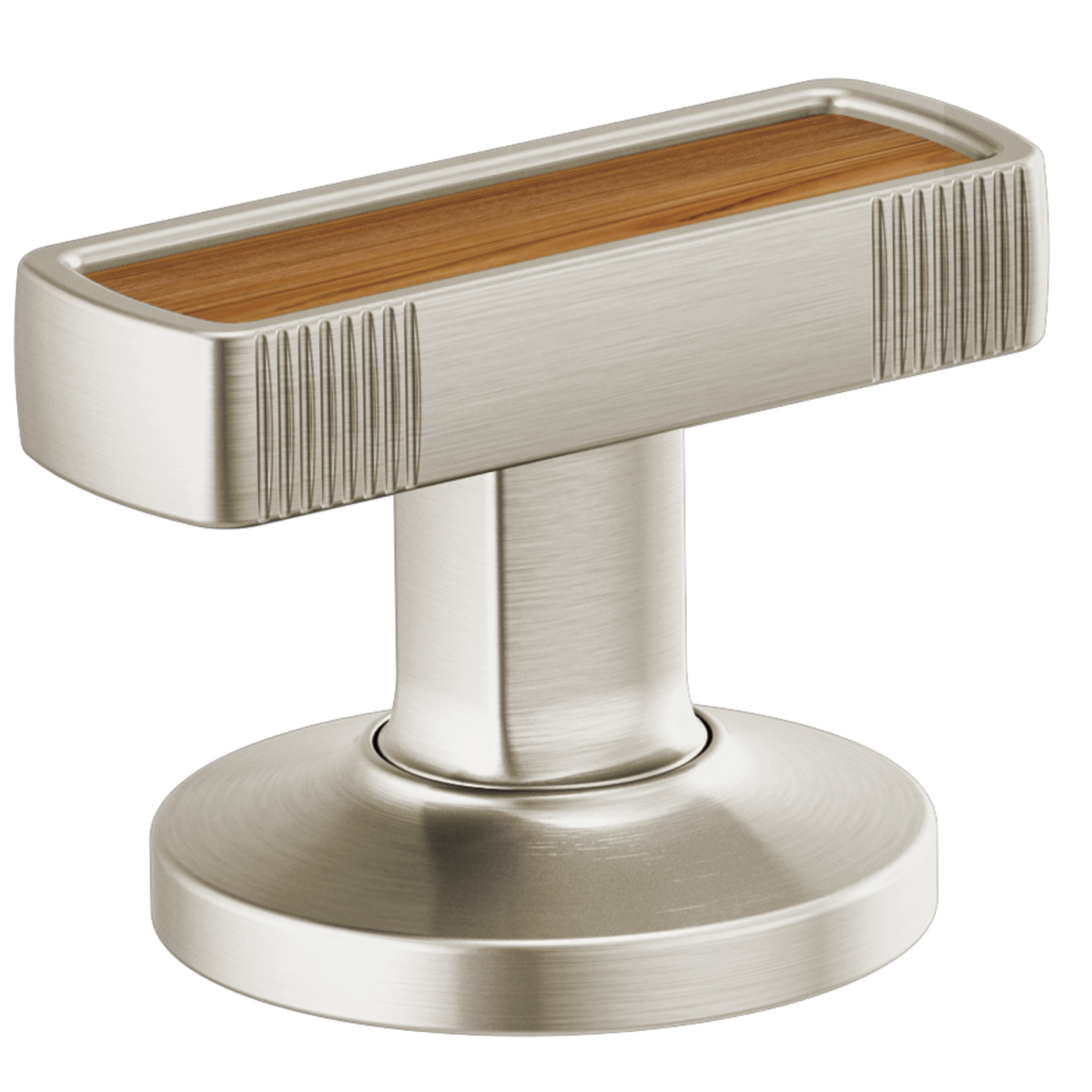 BRIZO Kintsu Widespread Lavatory Knob with Wood Inlay Handle Kit — Luxe Nickel