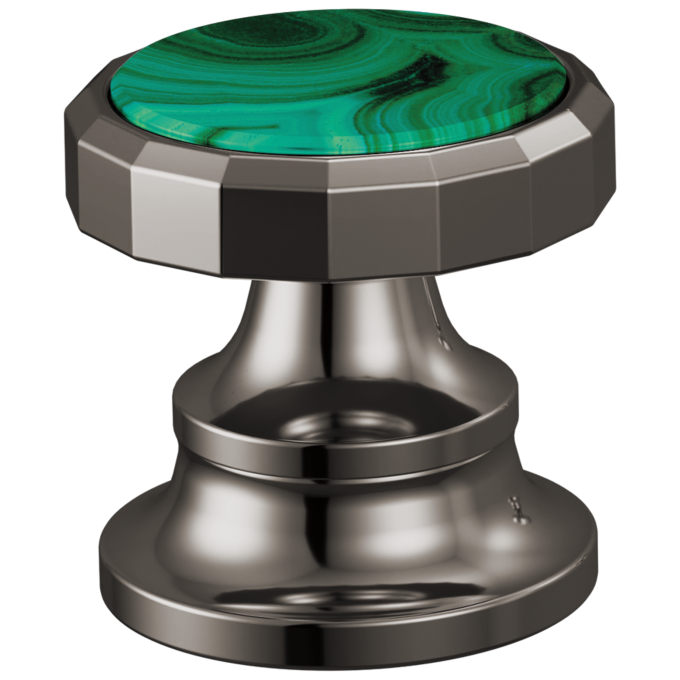 BRIZO Beauclere Widespread Lavatory Wheel Handle Kit — Brilliance Black Onyx / Malachite