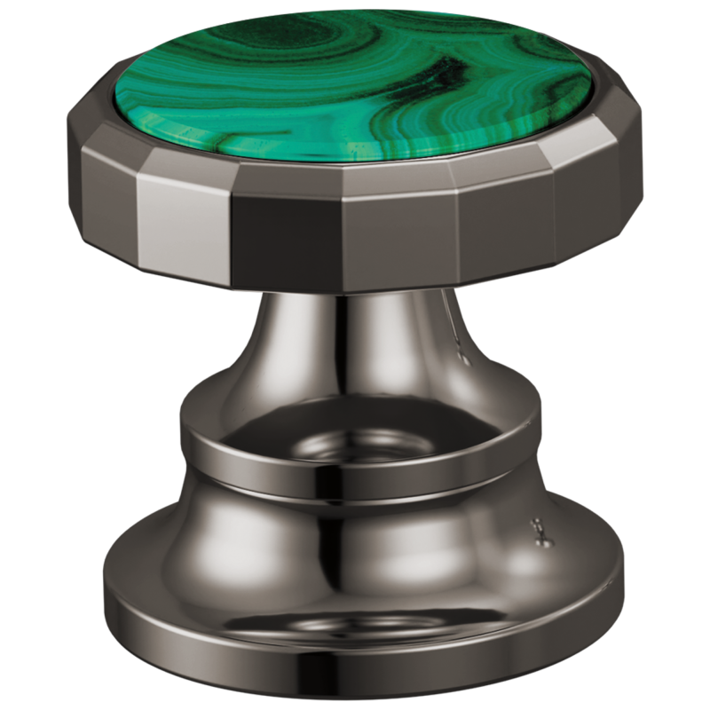 BRIZO Beauclere Widespread Lavatory Wheel Handle Kit — Brilliance Black Onyx / Malachite