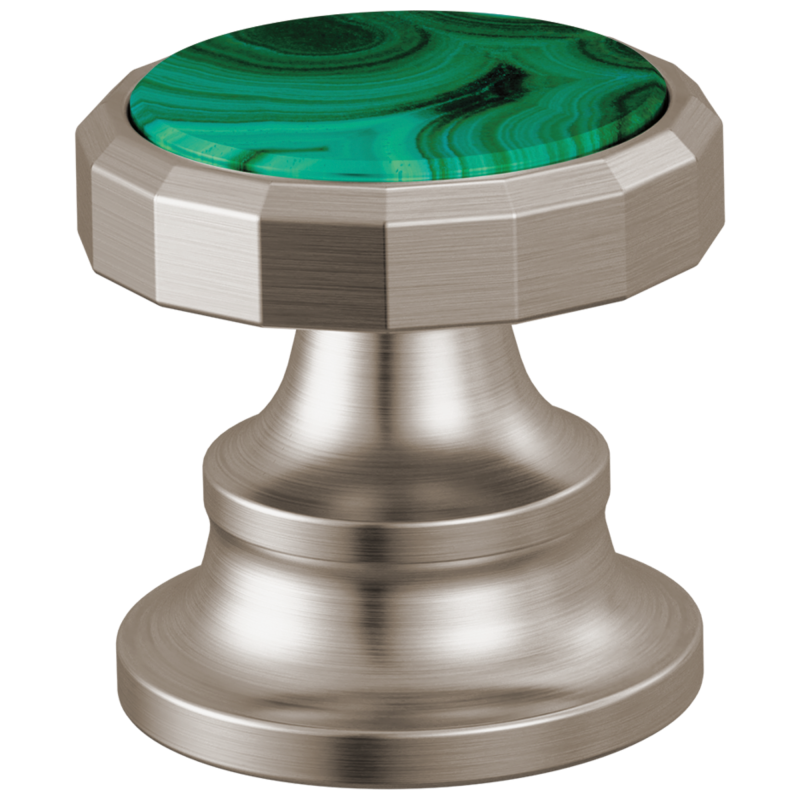 BRIZO Beauclere Widespread Lavatory Wheel Handle Kit — Luxe Nickel / Malachite