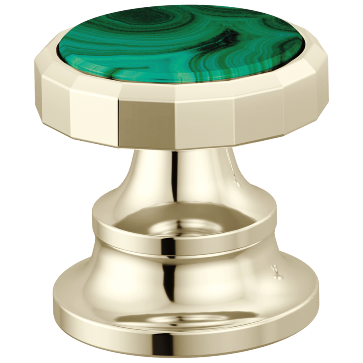 BRIZO Beauclere Widespread Lavatory Wheel Handle Kit — Polished Nickel / Malachite