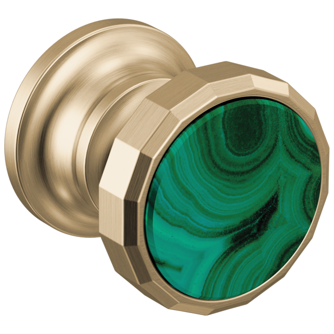 BRIZO Beauclere Wall Mount Lavatory Wheel Handle Kit — Luxe Gold / Malachite