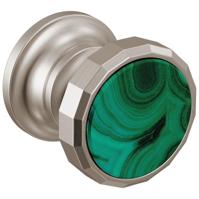 BRIZO Beauclere Wall Mount Lavatory Wheel Handle Kit — Luxe Nickel / Malachite