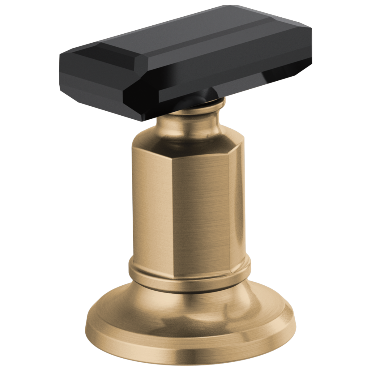 BRIZO Invari Widespread Lavatory Black Crystal Knob Handle Kit — Luxe Gold / Black Crystal