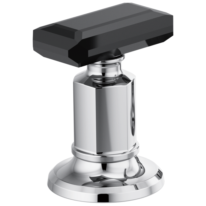 BRIZO Invari Widespread Lavatory Black Crystal Knob Handle Kit — Polished Chrome / Black Crystal