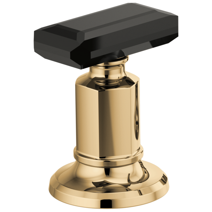 BRIZO Invari Widespread Lavatory Black Crytal Knob Handle Kit — Polished Gold / Black Crystal