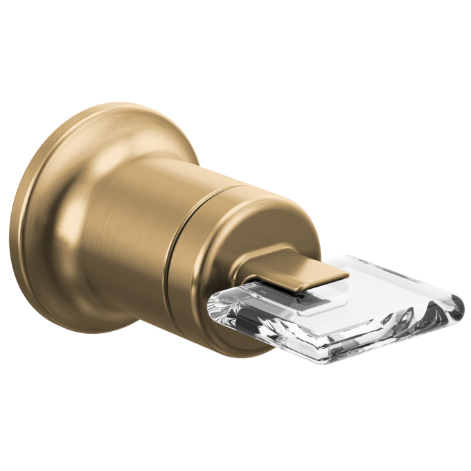BRIZO Allaria Two-Hole, Single-Handle Wall Mount Lavatory Faucet Knob Handle Kit — Luxe Gold / Clear Acrylic