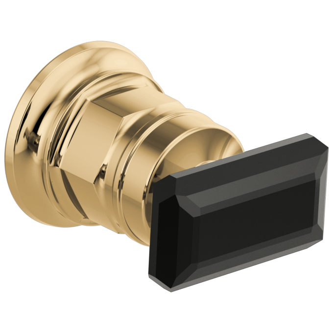 BRIZO Invari Wall Mount Lavatory Black Crystal Knob Handle Kit — Polished Gold / Black Crystal