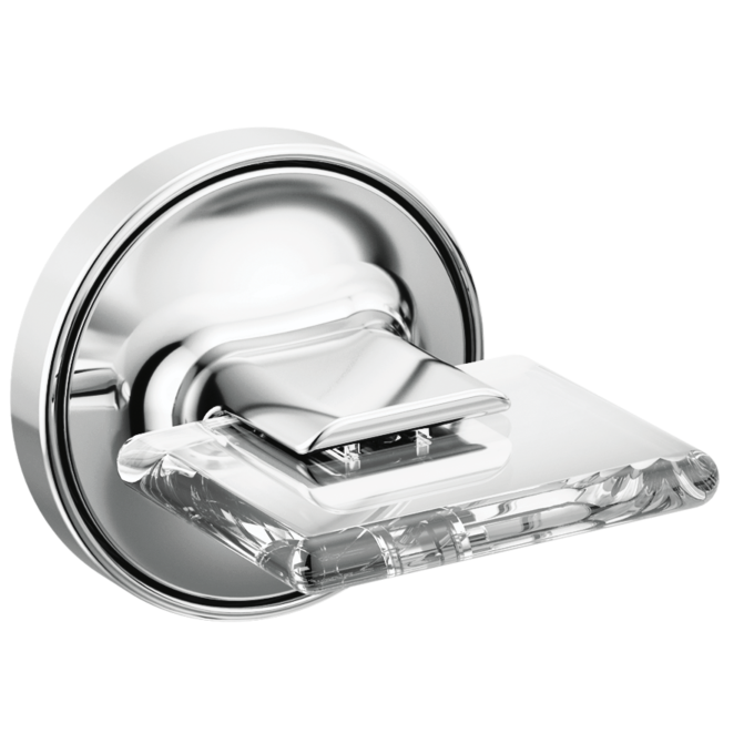 BRIZO Allaria Two-Handle Wall Mount Tub Filler Knob Handle Kit — Polished Chrome / Clear Acrylic
