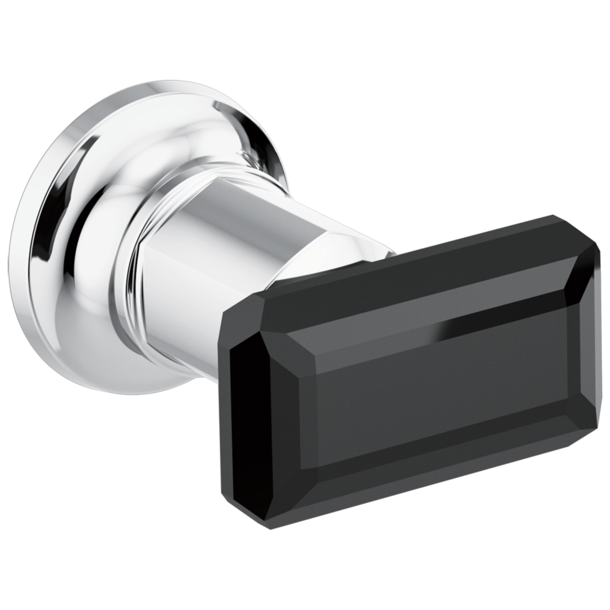 BRIZO Invari Two-Handle Wall Mount Tub Filler Black Crystal Knob Handle Kit — Polished Chrome / Black Crystal