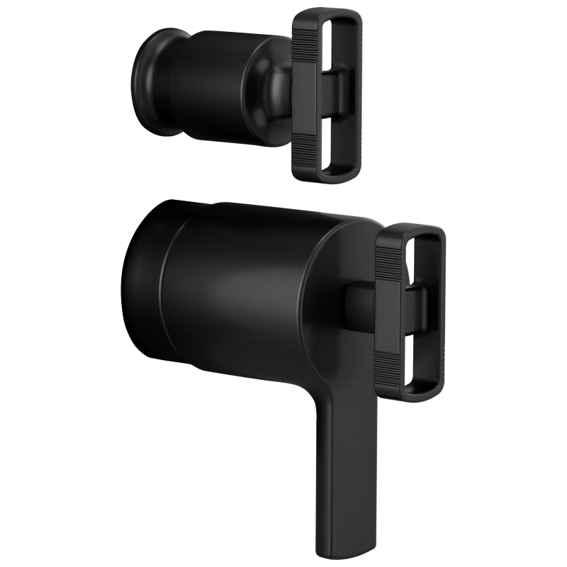 BRIZO Kintsu TempAssure Thermostatic Integrated Diverter Trim Knob Handles — Matte Black