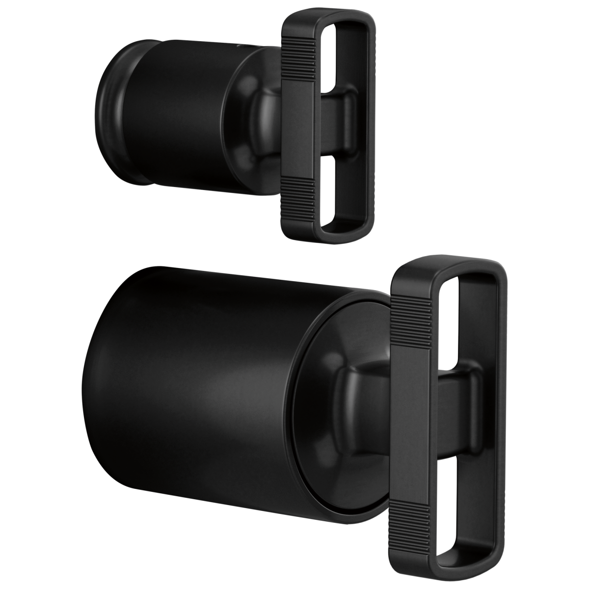 BRIZO Kintsu Pressure Balance Integrated Diverter Trim Knob Handles — Matte Black