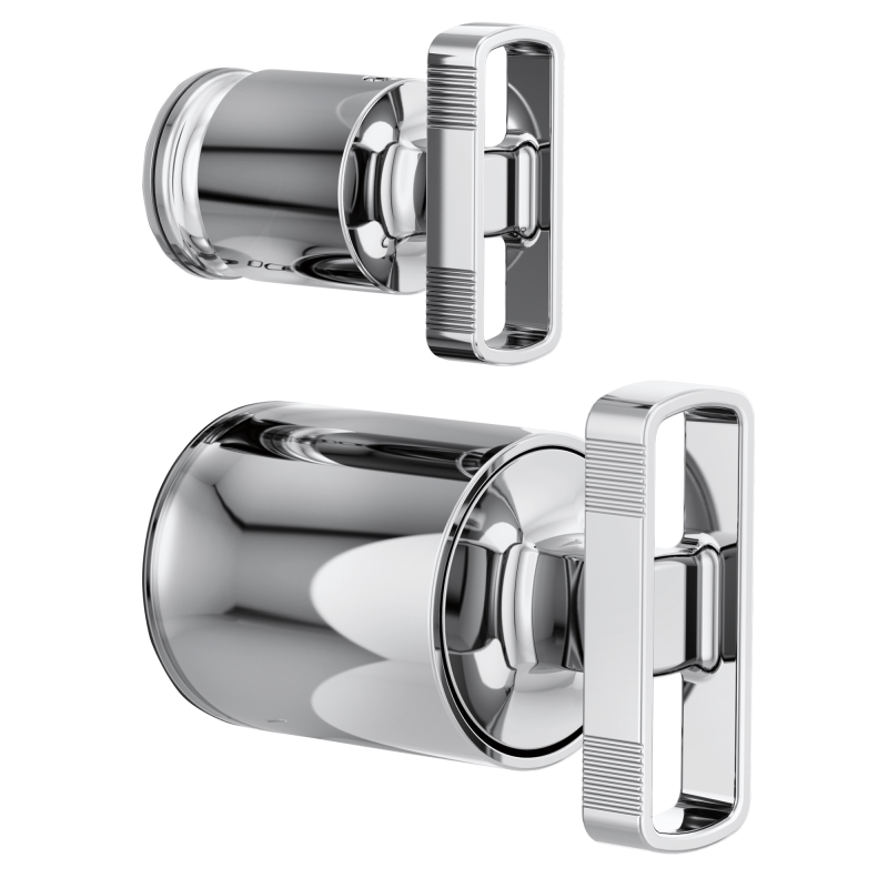 BRIZO Kintsu Pressure Balance Valve with Integrated Diverter Trim Knob Handle Kit — Chrome
