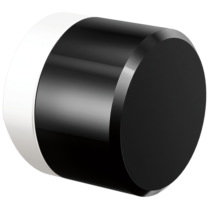 BRIZO Odin Knob with Black Crystal — Matte White / Black Crystal