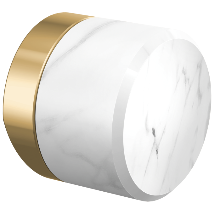 BRIZO Odin Kitchen Faucet White Marble Knob Handle Kit — Polished Gold / Marble