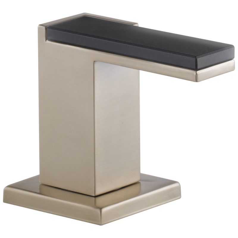 BRIZO Siderna Widespread Lavatory and Bidet Solar Gray Glass Lever Handle Kit — Brushed Nickel