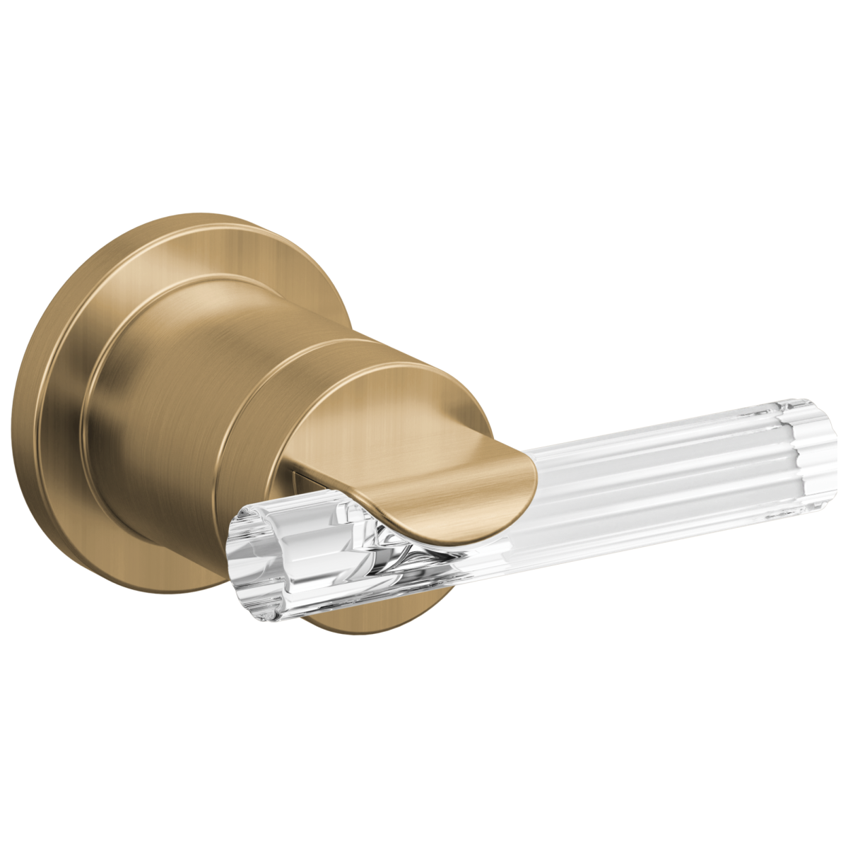 BRIZO Roccesco Single-Handle Wall Mount Lavatory Lever Handle Kit — Luxe Gold / Clear Acrylic