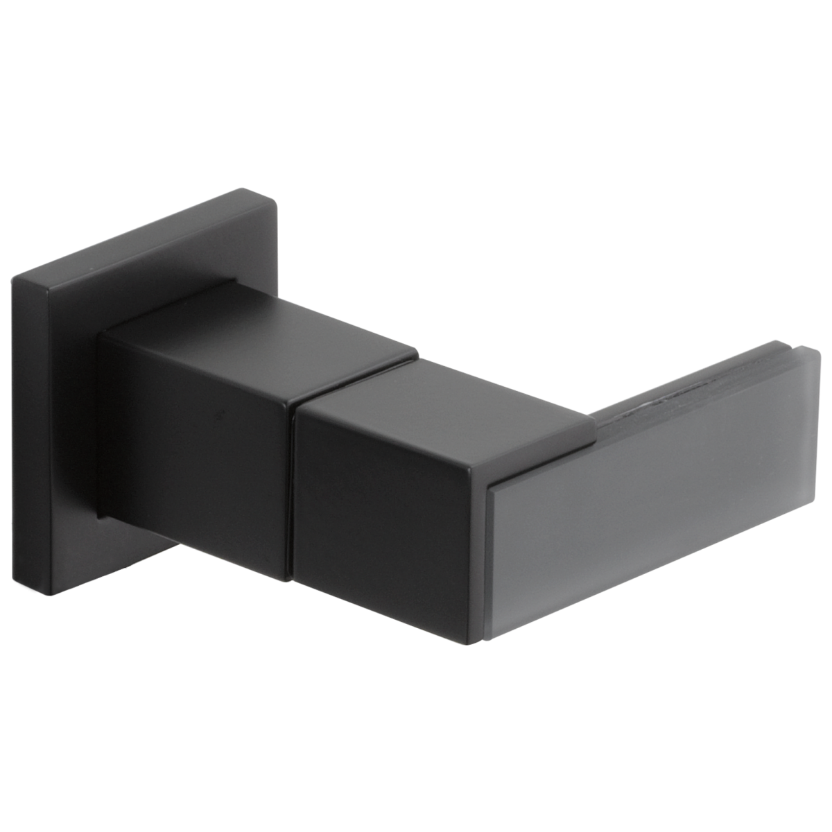 BRIZO Siderna Wall Mount Lavatory Solar Gray Glass Lever Handle Kit — Matte Black