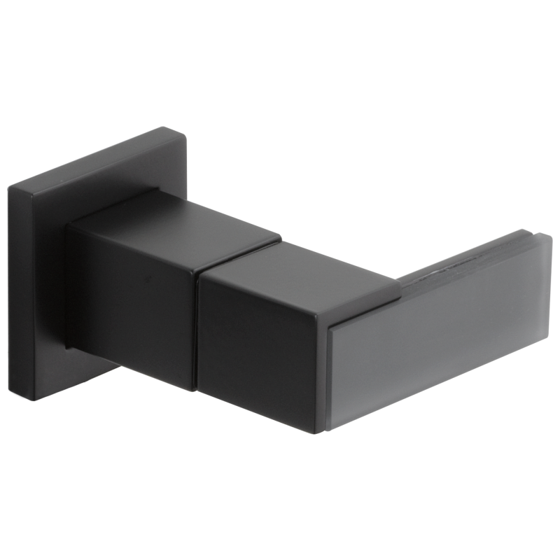 BRIZO Siderna Wall Mount Lavatory Solar Gray Glass Lever Handle Kit — Matte Black