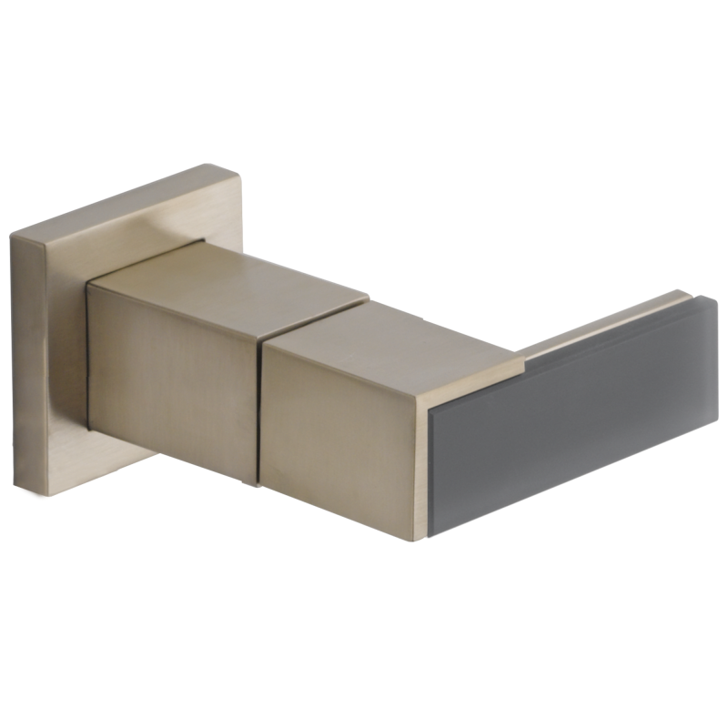 BRIZO Siderna Wall Mount Lavatory Solar Gray Glass Lever Handle Kit — Brushed Nickel