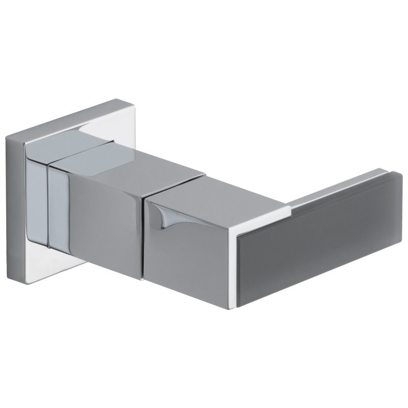 BRIZO Siderna Wall Mount Lavatory Solar Gray Glass Lever Handle Kit — Chrome
