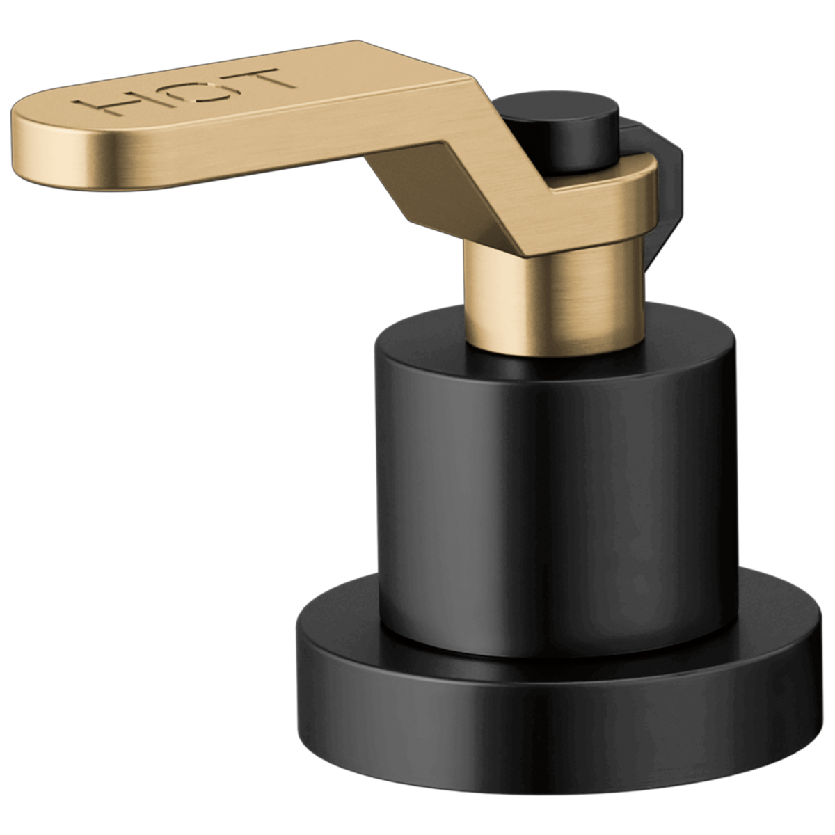 BRIZO Litze Roman Tub Handle Kit - Industrial Lever — Matte Black/Luxe Gold