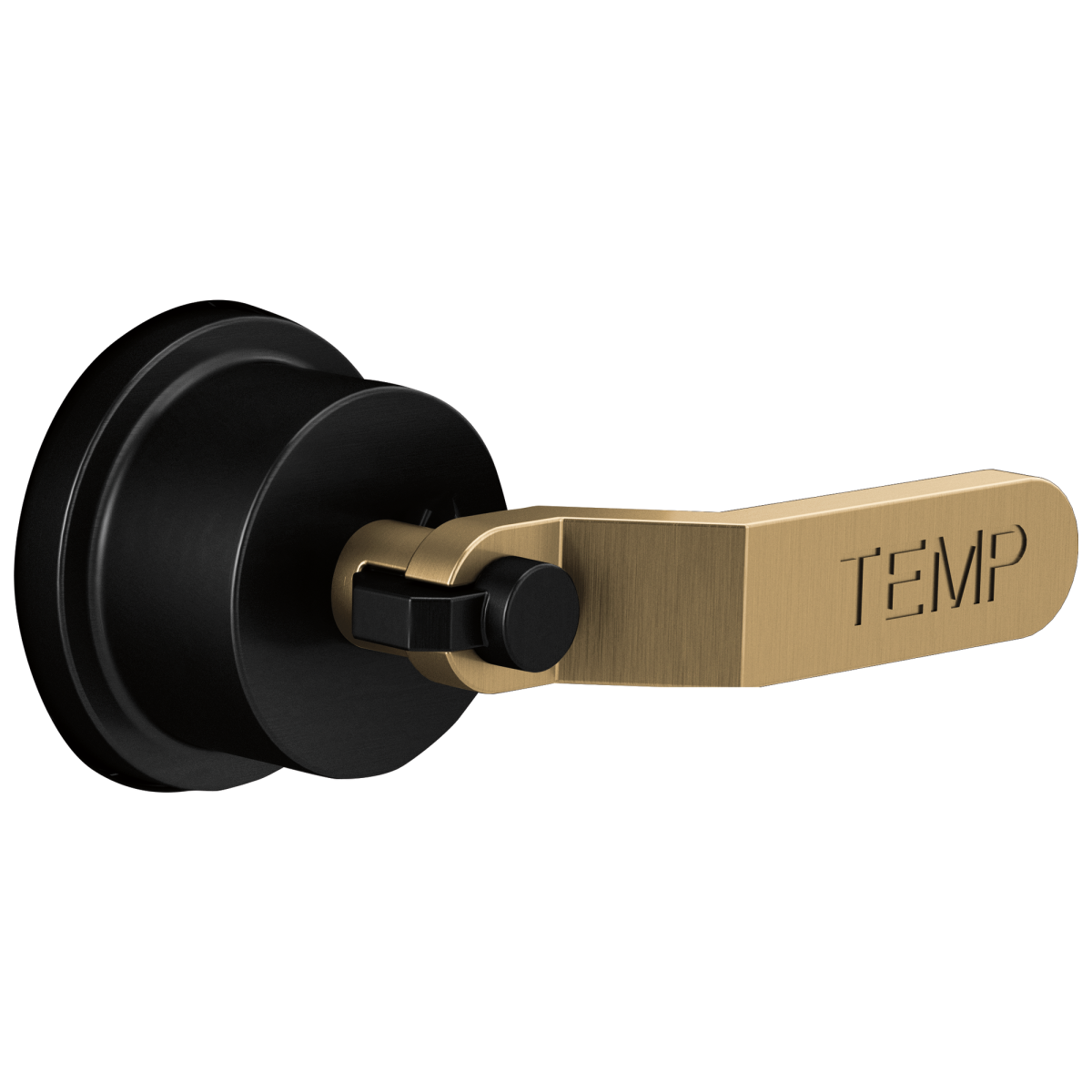 BRIZO Litze Sensori Thermostatic Valve Trim Handle Kit - Industrial Lever — Matte Black/Luxe Gold