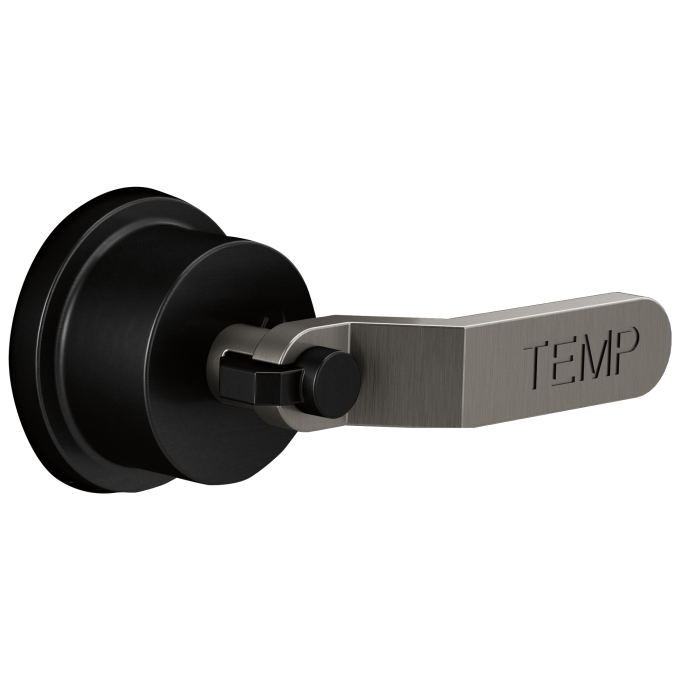 BRIZO Litze Sensori Thermostatic Valve Trim Handle Kit - Industrial Lever — MATTE BLACK/LUXE STEEL