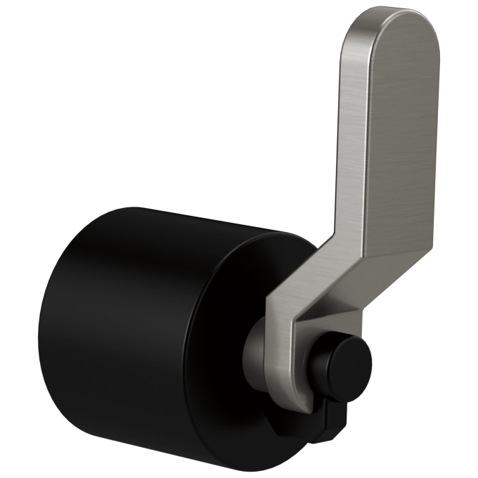 BRIZO Litze Single-Handle Freestanding Tub Filler Handle Kit - Industrial Lever — MATTE BLACK/LUXE STEEL