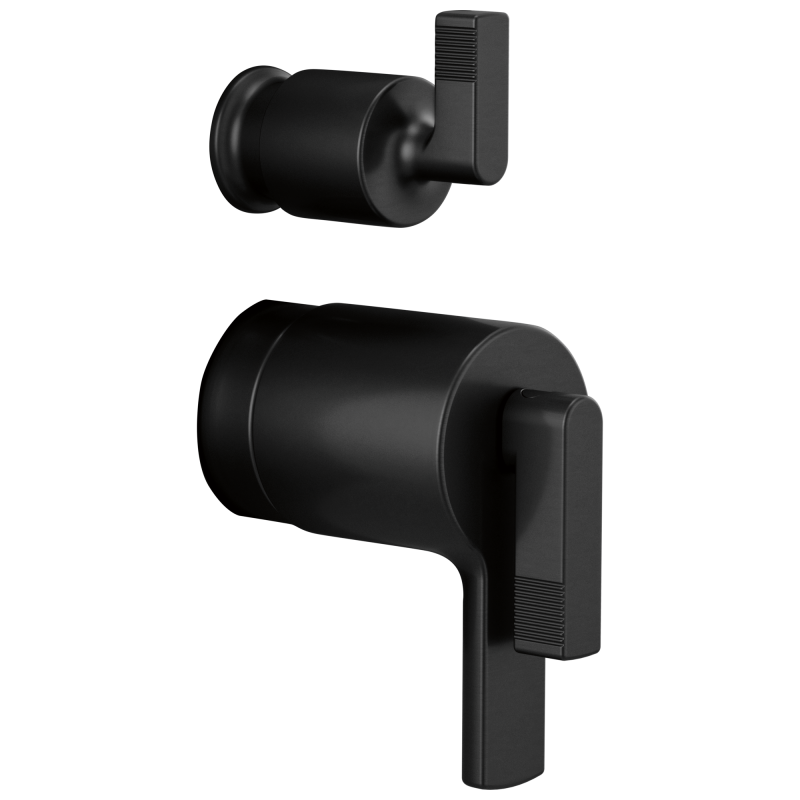 BRIZO Kintsu TempAssure Thermostatic Integrated Diverter Trim Lever Handles — Matte Black