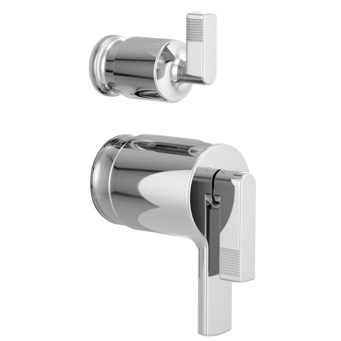 BRIZO Kintsu TempAssure Thermostatic Valve with Integrated Diverter Trim Lever Handle Kit — Chrome