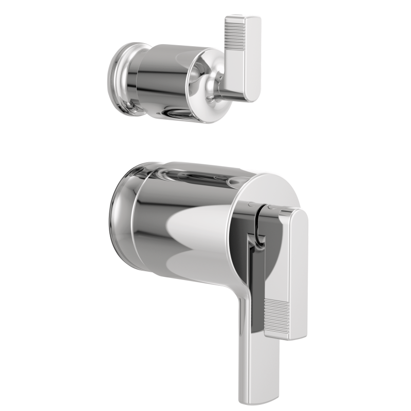 BRIZO Kintsu TempAssure Thermostatic Valve with Integrated Diverter Trim Lever Handle Kit — Chrome